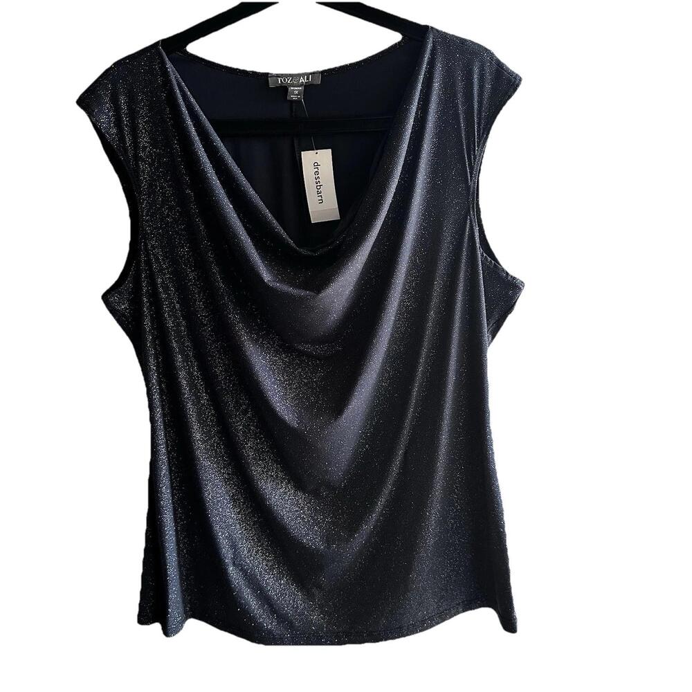 roz and ali Grey Sparkly Top Twilight Y2K Night out Size 1x NWT